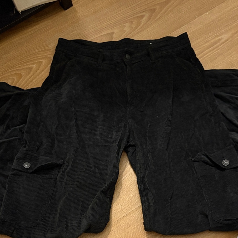 women’s baggy Black Corduroy Cargo Pants